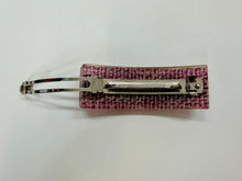 Load image into Gallery viewer, CHANEL Pink Tweed Resin CHANEL Letters Barrette