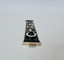 Load image into Gallery viewer, CHANEL Black Leather and CHANEL Letters Bracelet Size S