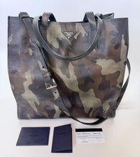 Load image into Gallery viewer, Prada Mimetico Camouflage Saffiano Soft Tote Bag With Strap