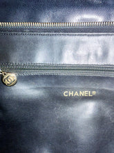 Load image into Gallery viewer, CHANEL Vintage Black Quilted Lambskin CC Tote Bag With Gold Plated Metal Hardware