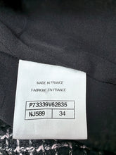 Load image into Gallery viewer, CHANEL 2022 Black, Pink and Silver Tweed Jacket With Lion CC Buttons Size 34