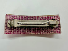 Load image into Gallery viewer, CHANEL Pink Tweed Resin CHANEL Letters Barrette