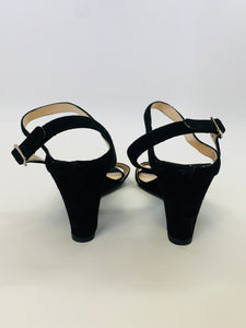 Prada Black Slingback Wedge Size 40