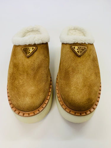 Prada Cinnamon Platform Slippers Size 37