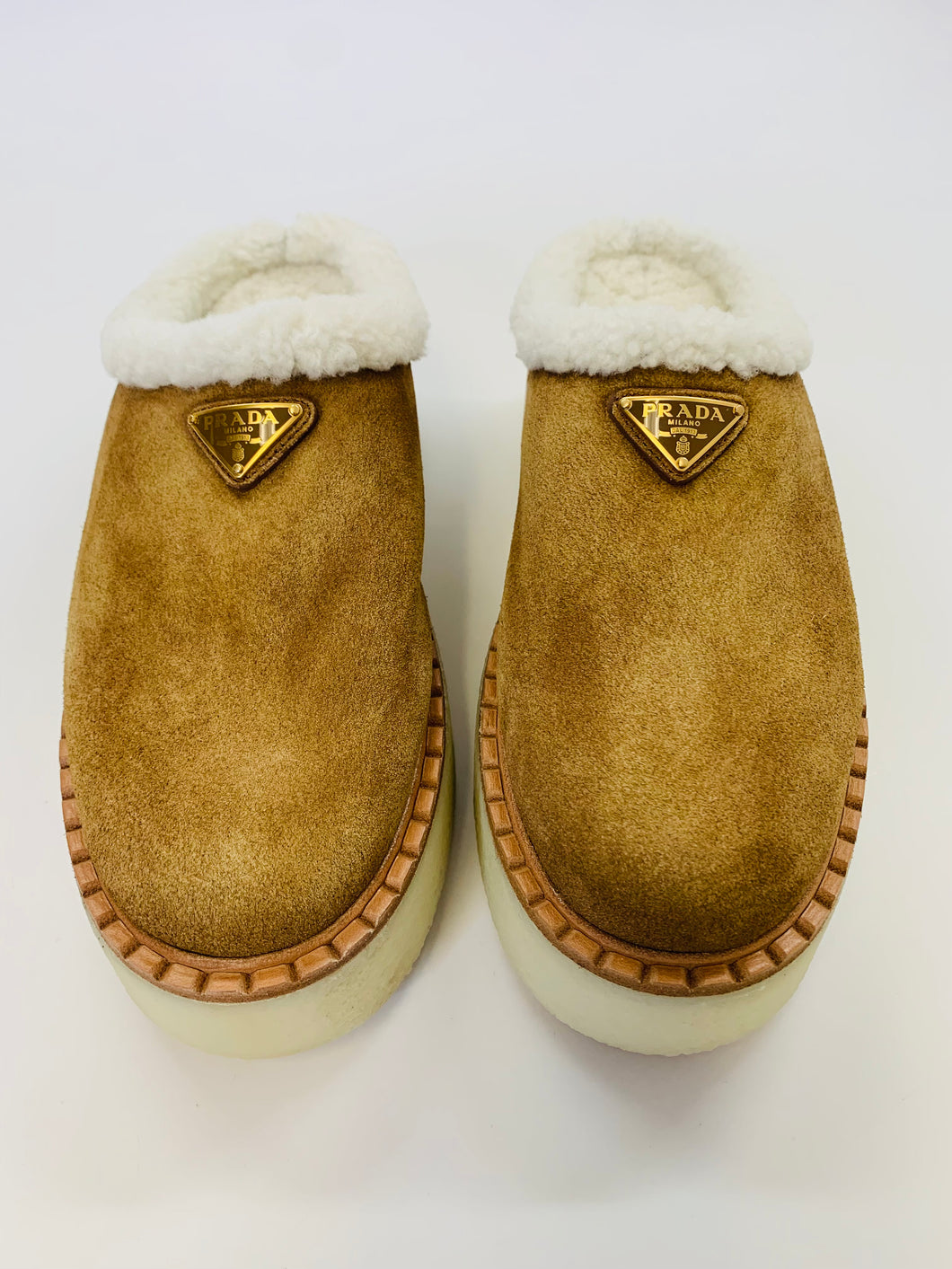 Prada Cinnamon Platform Slippers Size 37