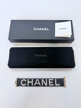 Load image into Gallery viewer, CHANEL Black Leather and CHANEL Letters Bracelet Size S