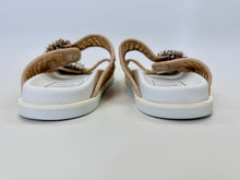 Load image into Gallery viewer, Roger Vivier Slidy Viv Raffia and Crystal Mule Size 39