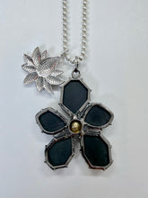 Load image into Gallery viewer, Rainey Elizabeth Sterling Silver, Diamond and Black Onyx Flower Charms Necklace