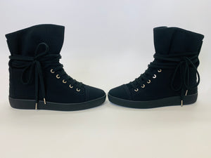CHANEL Black CC Sneaker Boot Size 38