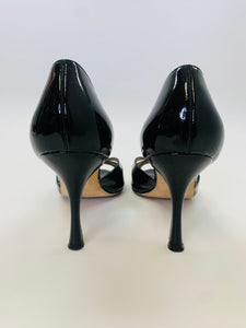Manolo Blahnik Black D’orsay Sandal Size 39 1/2