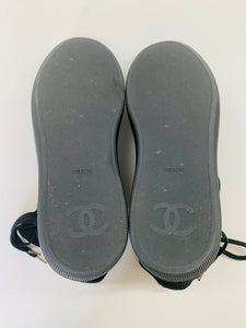 CHANEL Black CC Sneaker Boot Size 38