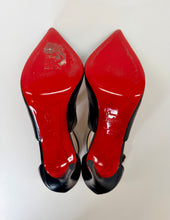 Load image into Gallery viewer, Christian Louboutin Black Leather Marlenarock Cross Strap Pumps Size 39