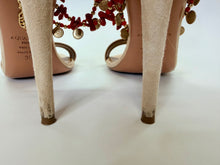 Load image into Gallery viewer, Aquazzura Queen of the Nile Beige Suede Embellished Sandals Size 38 1/2