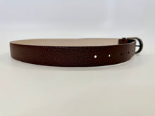 Load image into Gallery viewer, Brunello Cucinelli Brown Glossy Hammered Leather Belt With Silver Precious Size M