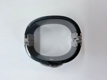 Load image into Gallery viewer, CHANEL Black Resin Crystal CC Cuff Ruthenium Metal Hardware