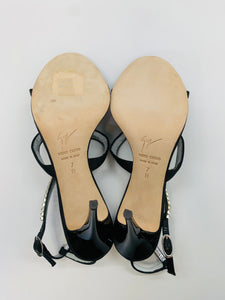 Giuseppe Zanotti Black Crystal Taz 90 Sandal Size 37
