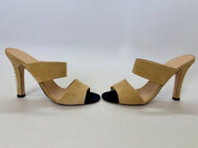 Load image into Gallery viewer, CHANEL Beige Suede and Man Made Pearl Mule Size 39 1/2