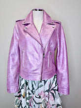 Load image into Gallery viewer, L’AGENCE Rose Metallic Biker Jacket Size M
