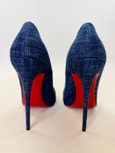 Load image into Gallery viewer, Christian Louboutin Kate 100 Denim Pumps Size 38