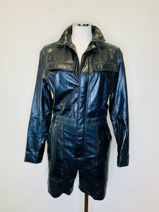 Iro Black Leather Satya Jumpsuit Sizes 36 and 40
