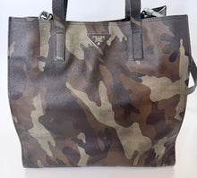Load image into Gallery viewer, Prada Mimetico Camouflage Saffiano Soft Tote Bag With Strap