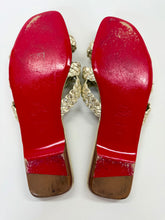 Load image into Gallery viewer, Christian Louboutin Gold Leather Marilla Flat Sandal Size 40