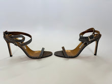 Load image into Gallery viewer, Manolo Blahnik Gold Metallic Glitter Newfi Sandal Size 38 1/2
