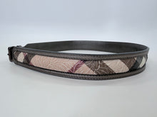 Load image into Gallery viewer, Burberry Grey Metallic and Floral Check Belt Size 36/90