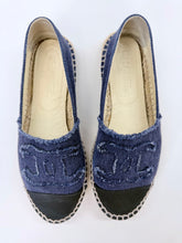 Load image into Gallery viewer, CHANEL Blue and Black Espadrilles Size 38