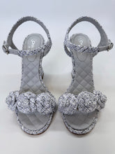 Load image into Gallery viewer, CHANEL Camellia Tweed CC Side Sandal Size 39