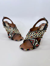 Load image into Gallery viewer, Valentino Garavani Tribal Hand Painted Leather Beaded Sandal Size 37 1/2