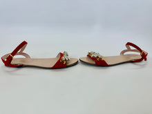 Load image into Gallery viewer, Miu Miu Red Suede and Crystal Sandals Sizes 38