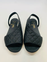 Load image into Gallery viewer, CHANEL Black Flat Slingback Sandal Size 38