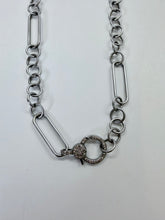 Load image into Gallery viewer, Rainey Elizabeth Sterling Silver and Diamond Paperclip Necklace