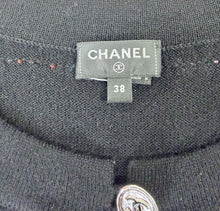 Load image into Gallery viewer, CHANEL Pre-Fall 2023 Black Multicolor Mini Dress With CC Buttons Size 38