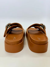 Load image into Gallery viewer, Rag &amp; Bone Ivory and Brown Geo Buckle Platform Slide Sizes 37.5, 38, 39.5 and 40
