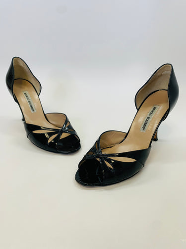 Manolo Blahnik Black D’orsay Sandal Size 39 1/2