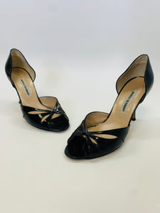 Manolo Blahnik Black D’orsay Sandal Size 39 1/2