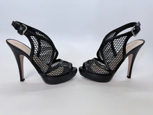 Load image into Gallery viewer, Prada Black Platform Slingback Size 37 1/2