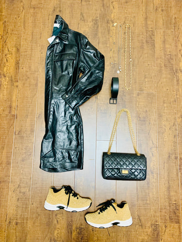 Iro Black Leather Satya Jumpsuit Sizes 36 and 40