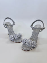 Load image into Gallery viewer, CHANEL Camellia Tweed CC Side Sandal Size 39