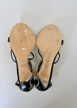 Load image into Gallery viewer, Giuseppe Zanotti Black Leather and Crystal Strappy Sandals Size 38