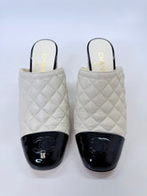 Load image into Gallery viewer, CHANEL Ivory and Black CC Mule Size 39 1/2