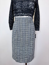 Load image into Gallery viewer, CHANEL Black and Ivory Houndstooth Skirt Size 38