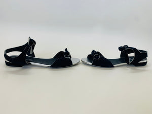 CHANEL Navy Blue Flat Sandal Size 39 1/2