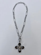 Load image into Gallery viewer, Konstantino Silver, Gold and Topaz Cross Pendant