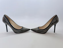Load image into Gallery viewer, Jimmy Choo Anouk Black Leather and Silver Metal Studded Pumps Size 37