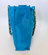 Load image into Gallery viewer, CHANEL Vintage Turquoise CC Chain Large Tote Bag