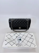 Load image into Gallery viewer, CHANEL Black Caviar Leather Classic Double Flap Bag Silver Metal Hardware