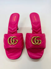 Load image into Gallery viewer, Gucci Pink GG Marmont Slides Size 37 1/2